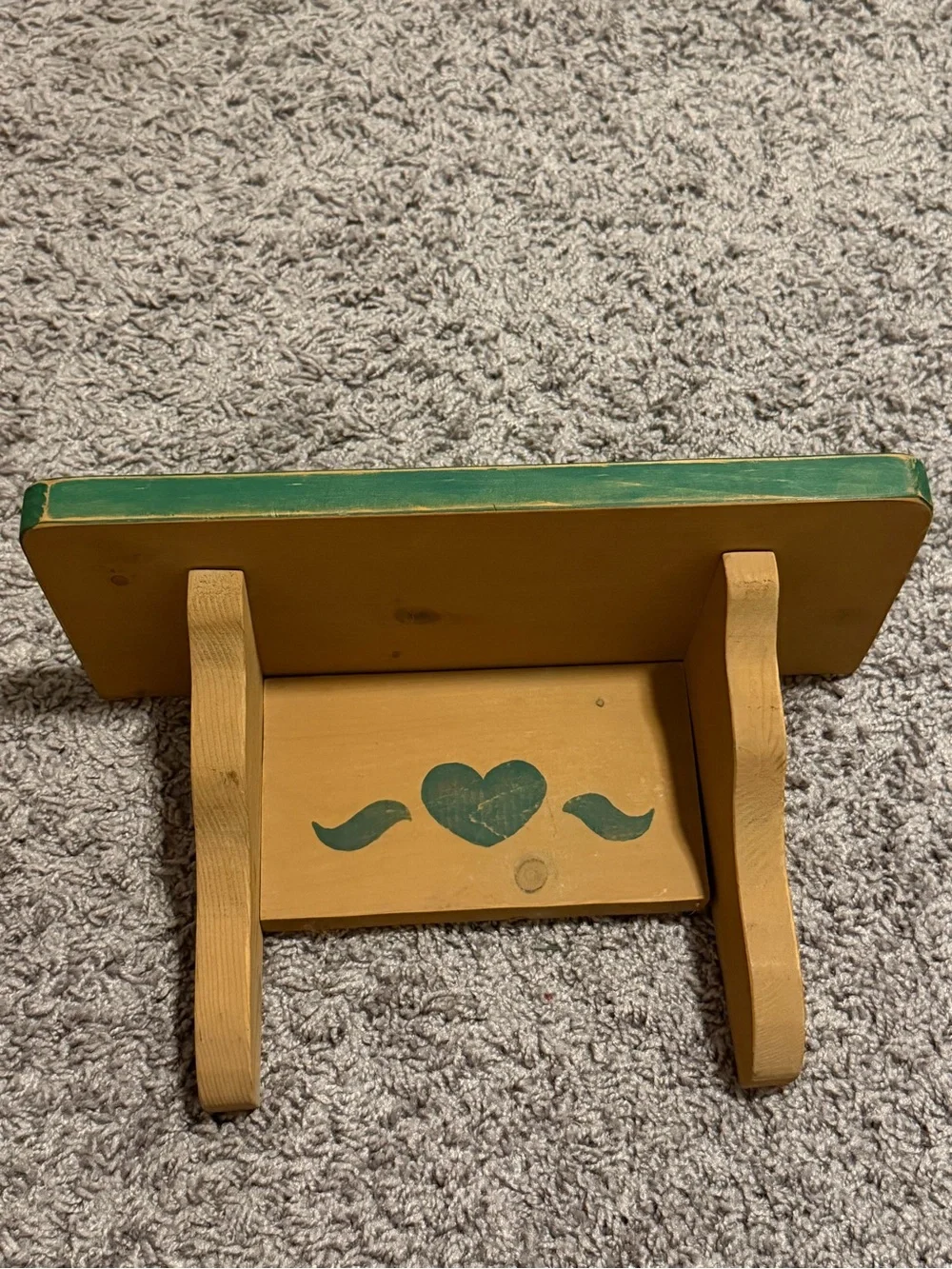 Charming Vintage Country Wooden Wall Shelf with Heart & Birds Detail